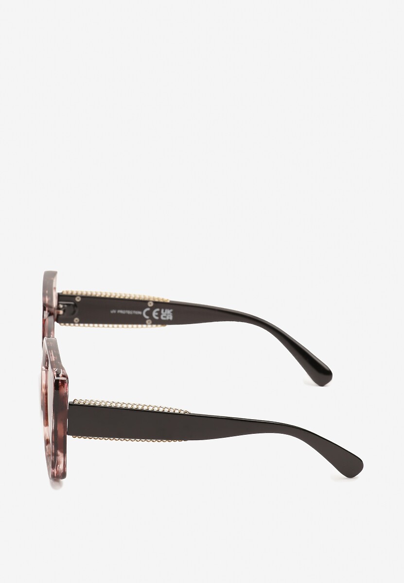 Brązowe Okulary Przeciwsłoneczne z Filtrem UV I Kwadratowymi Szkłami Kormio