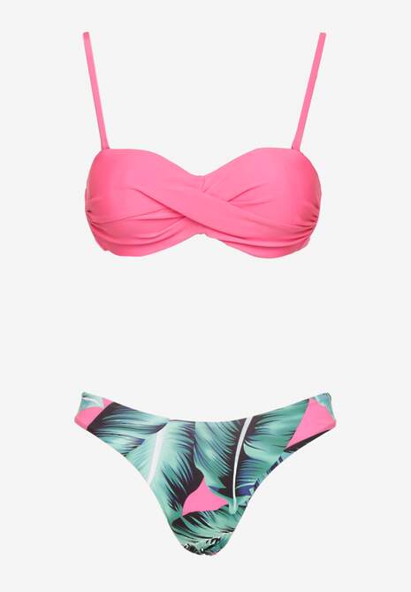 Fuksjowe Bikini 3-częściowe Biustonosz z Wiązaniem Majtki Figi i Bokserki Vinalle