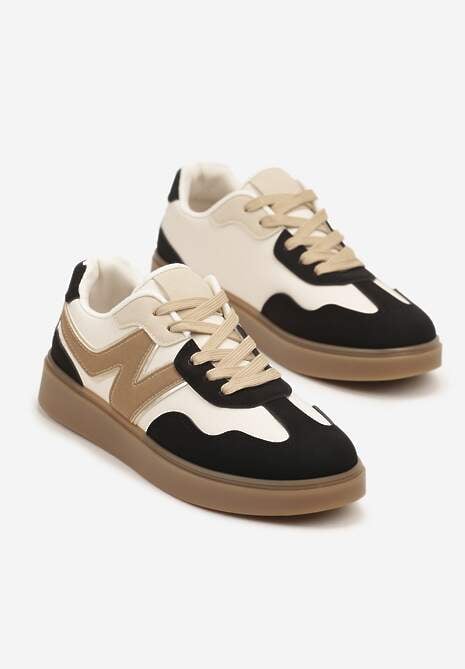 Czarne Sneakersy Ozdobione Geometrycznym Motywem Benike