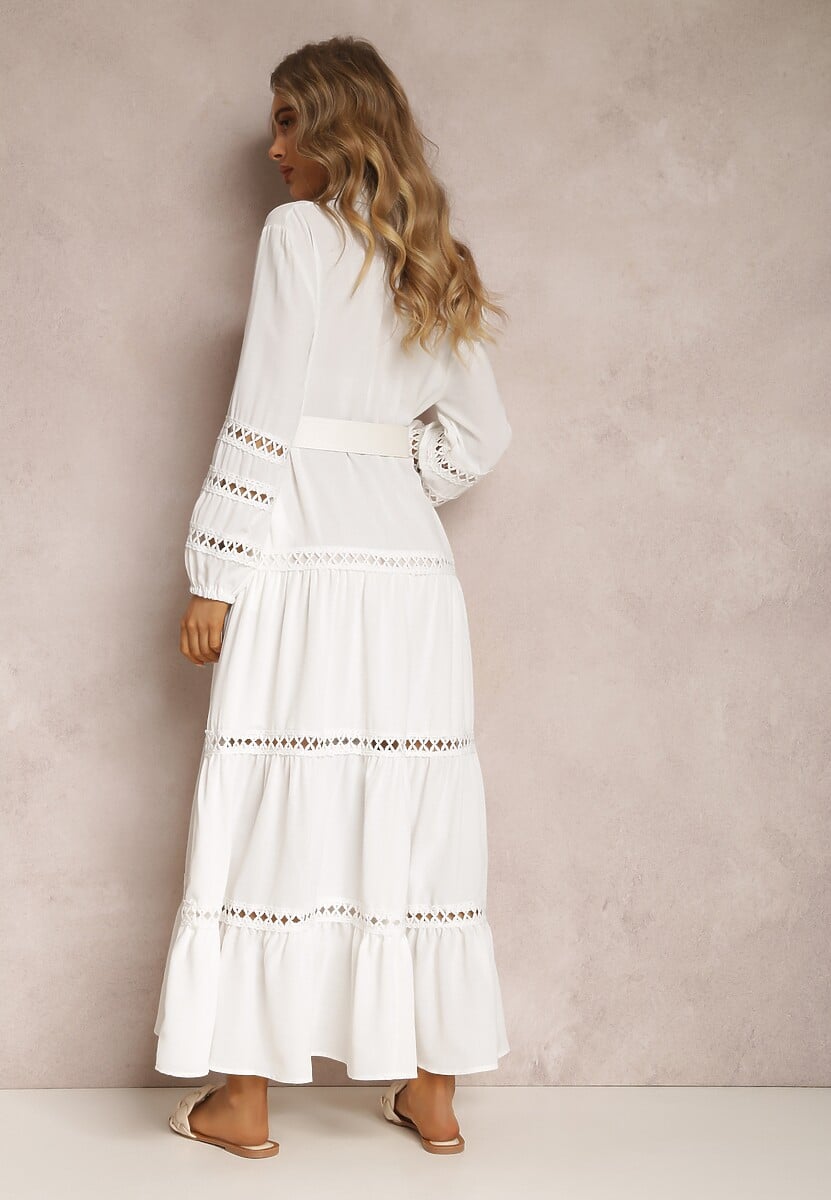 Biała Sukienka Basetes