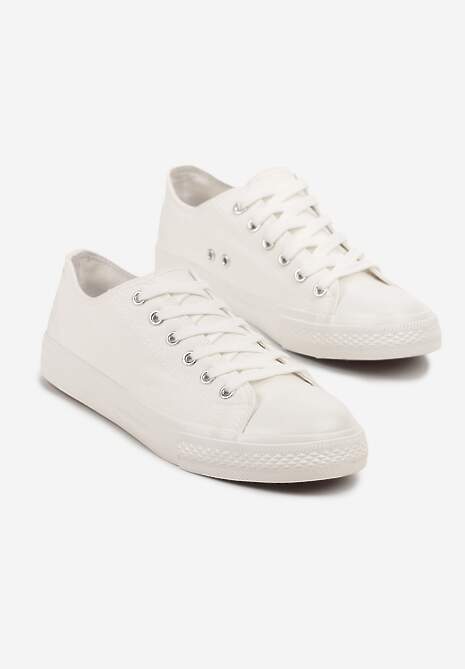 Białe Trampki w Klasycznym Stylu z Niską Cholewką Felriane