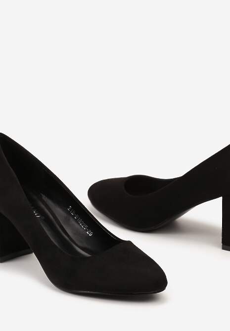 Czarne Klasyczne Czółenka na Słupku Iranea