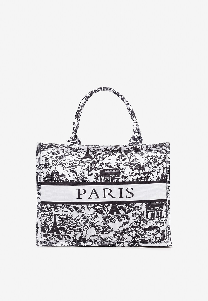 Czarna Torebka Shopperka z Napisem Naenne