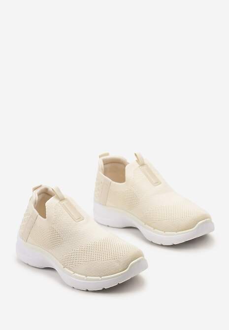 Beżowe Elastyczne Buty Sportowe przed Kostkę Eowinnes