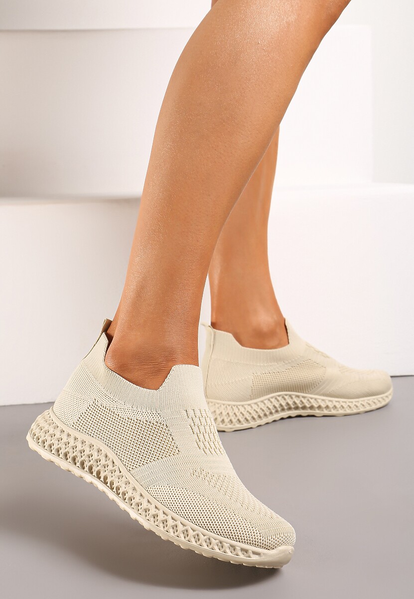 Beżowe Buty Sportowe Phinelle