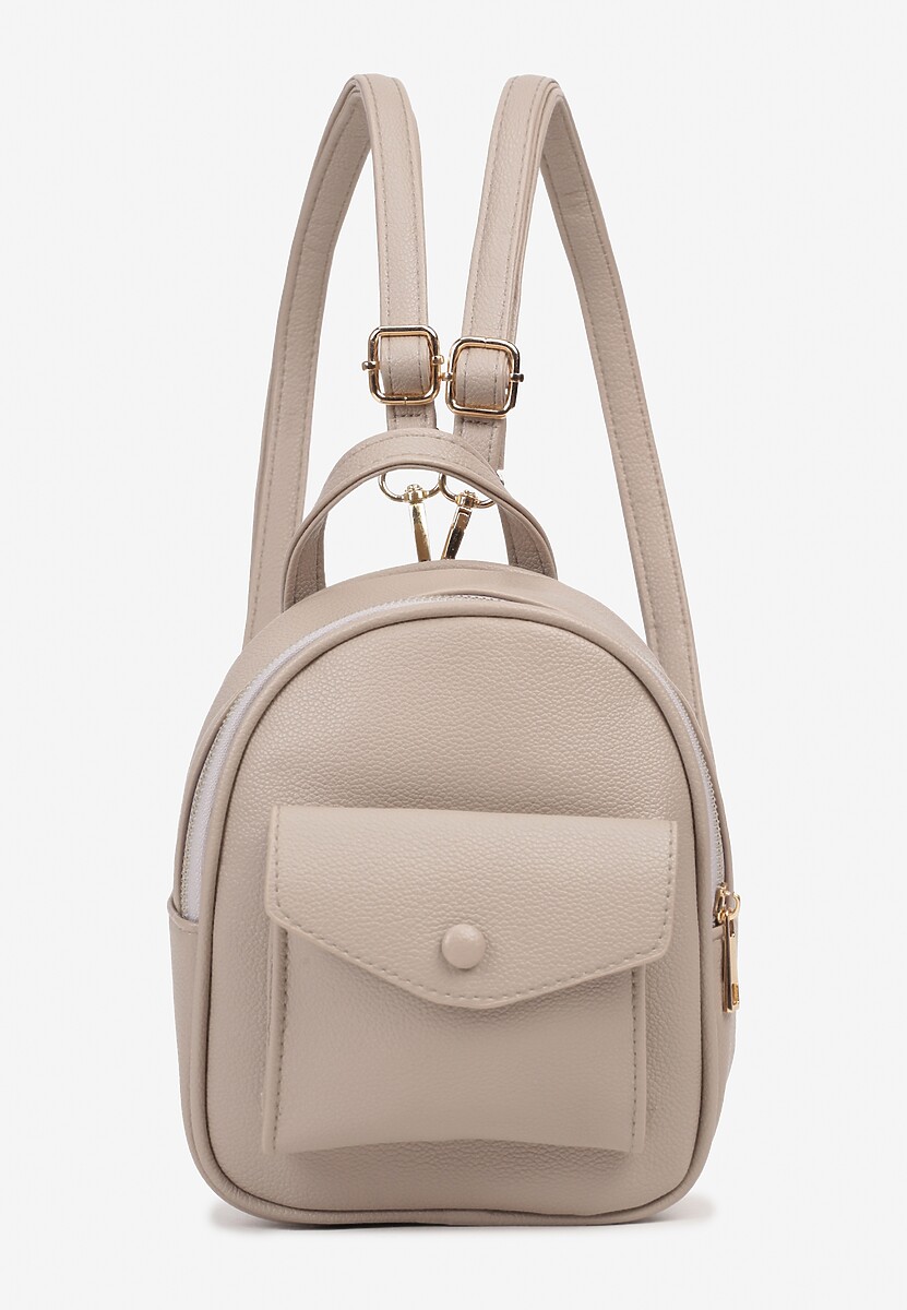 Szary Plecak z Regulowanymi Odpinanymi Paskami i Ozdobną Kieszonką na Magnes Nelvera