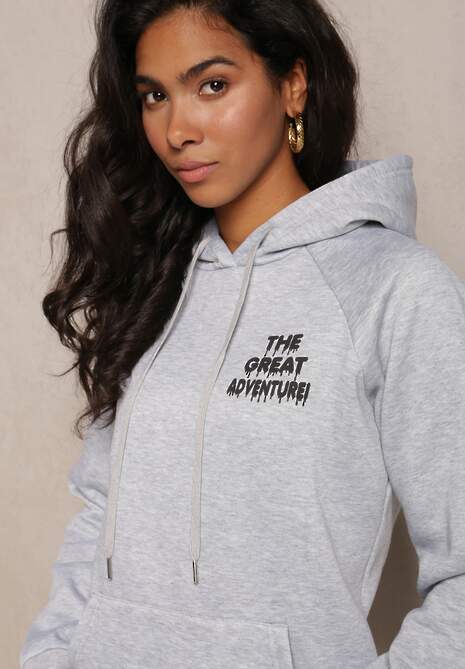 Jasnoszara Wsuwana Bluza z Kapturem Sivame