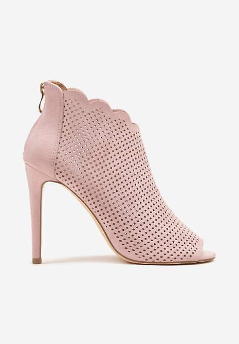 Różowe Ażurowe Sandały Vices na Szpilce Selanna