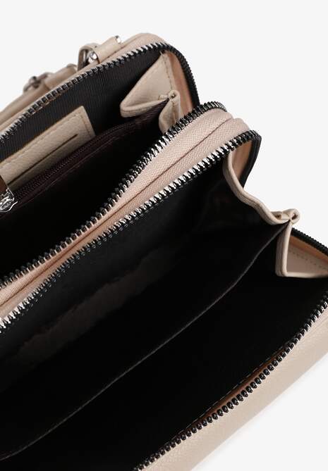 Beżowa Mała Torebka z Dwiema Komorami i Dodatkowymi Odpinanymi Paskami Sialitha