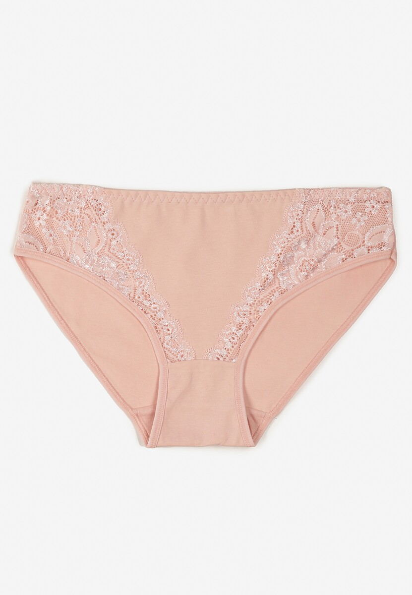 Różowe Majtki Figi z Bawełny z Ozdobną Koronką Ersenlia