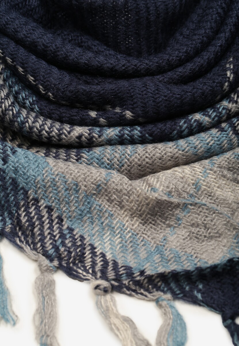 Granatowy Szalik w Paski Sialenni