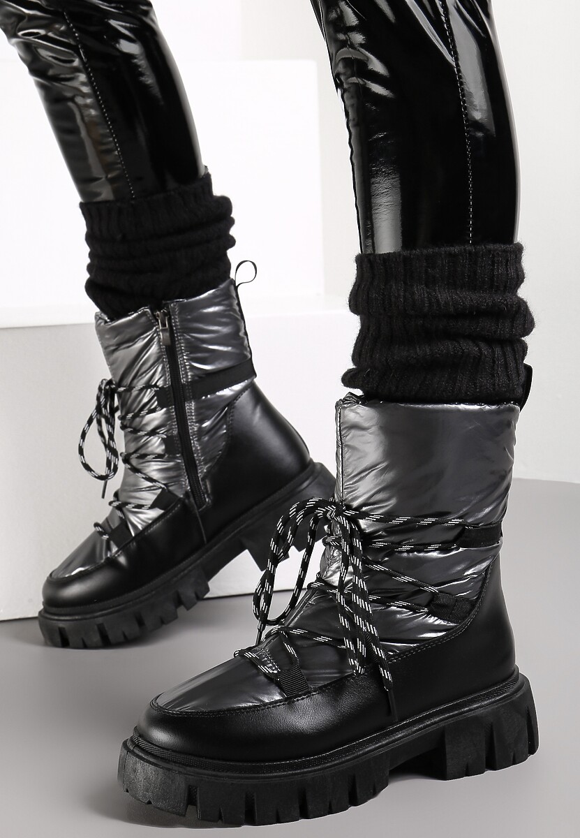 Ciemnoszare Śniegowce Pikowane Metaliczne Essa