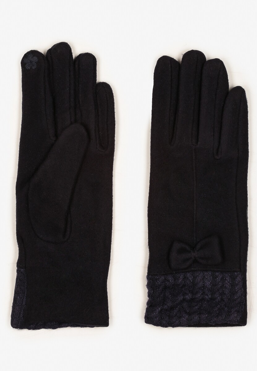 Niebieskie Rękawiczki z Bawełną Ozdobione Kokardką Visemi