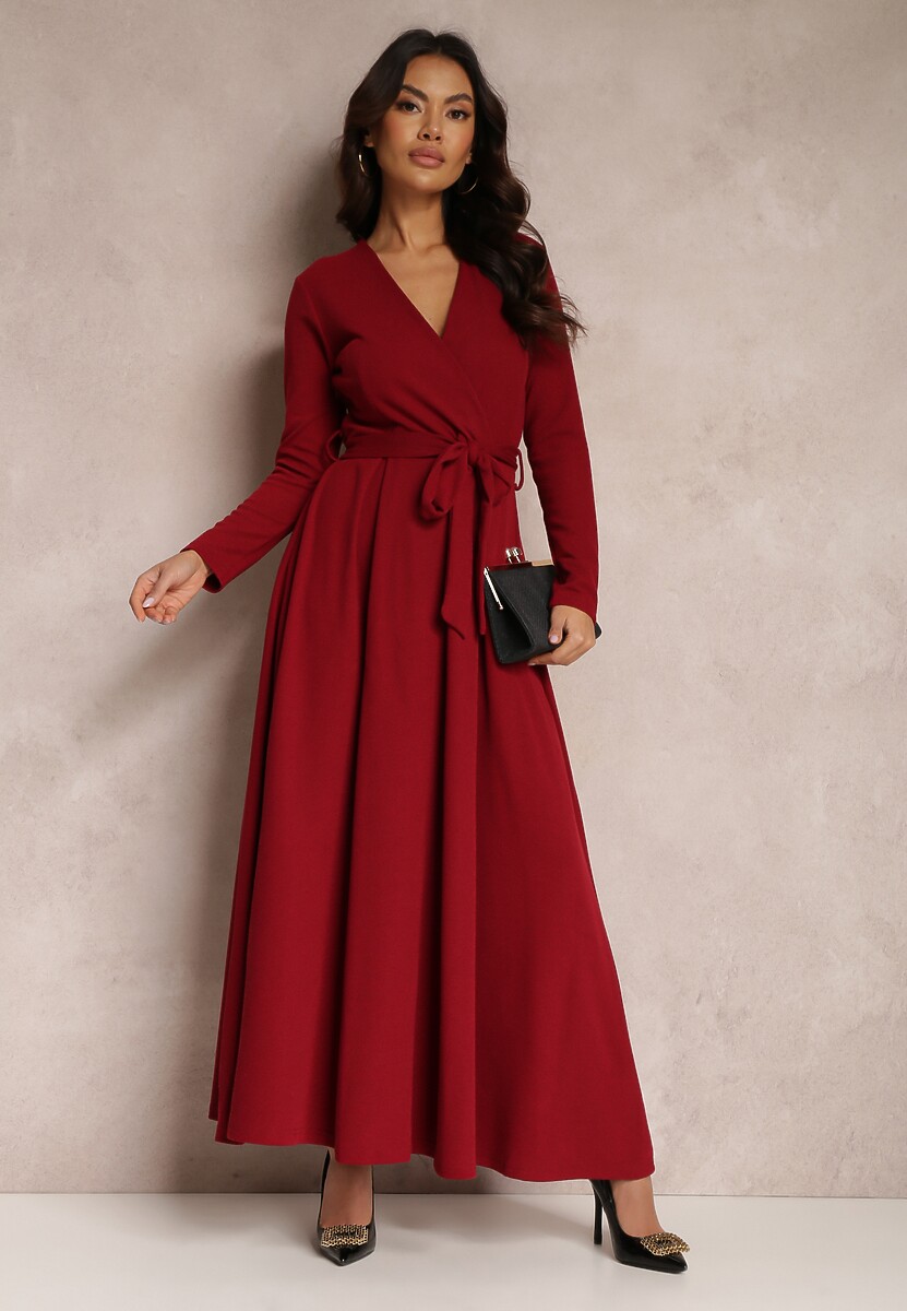 Bordowa Sukienka Achina