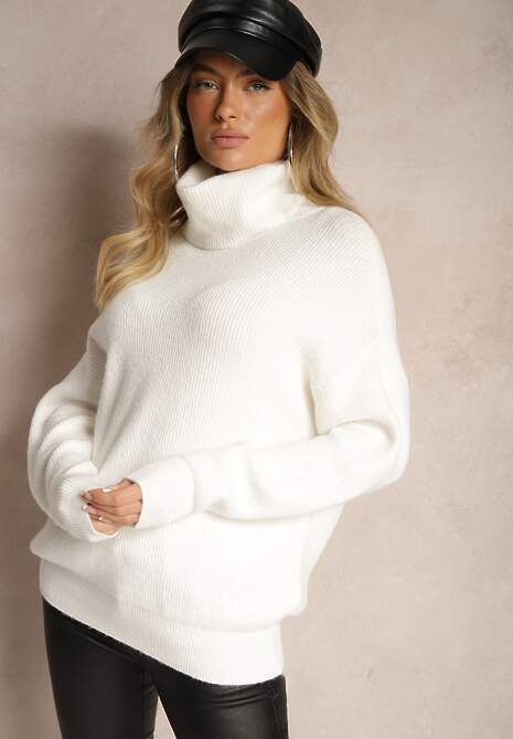 Biały Golf z Domieszką Wiskozy i Kaszmiru Azivara