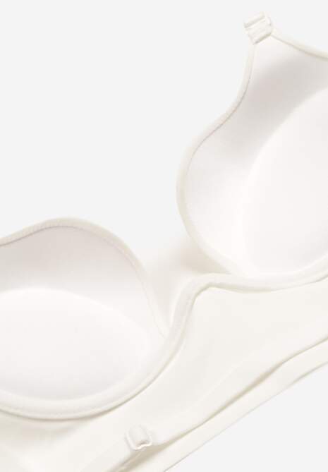 Biały Biustonosz Miseczka C Typu Push Up na Ramiączkach z Regulacją Mivonara