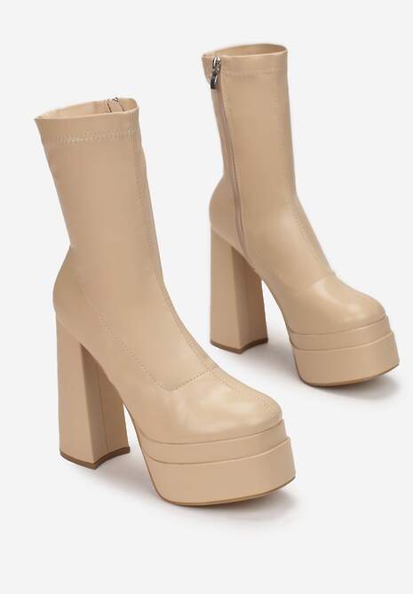 Beżowe Botki Vinion