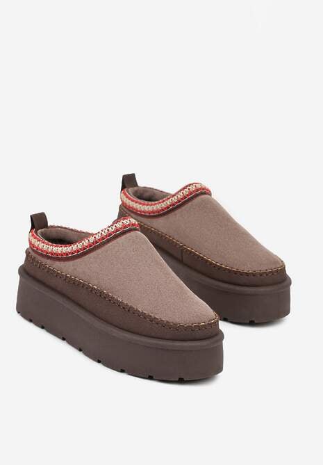 Ciemnobrązowe Śniegowce z Futrzanym Ociepleniem na Platformie Reiandea