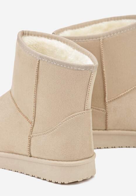 Beżowe Śniegowce z Przeszyciami po Bokach Retena