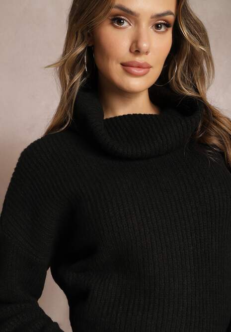 Czarny Golf z Długim Rękawem Berbenna