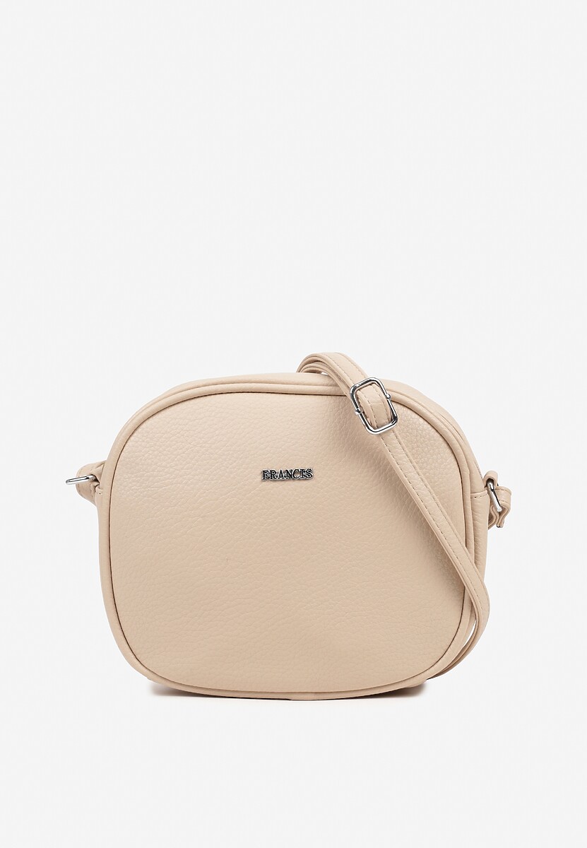 Beżowa Okrągła Torebka na Pasku z Kieszonkami Malireia