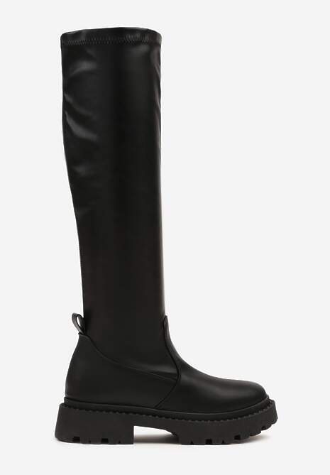 Czarne Kozaki Vices z Przylegającą Cholewką w Klasycznym Stylu Olexina