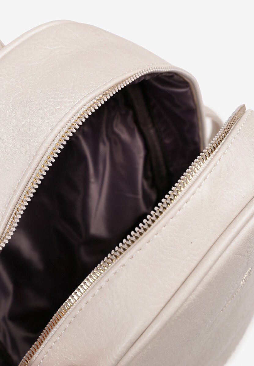 Jasnobeżowy Casualowy Plecak z Metalicznym Suwakiem Idalerra