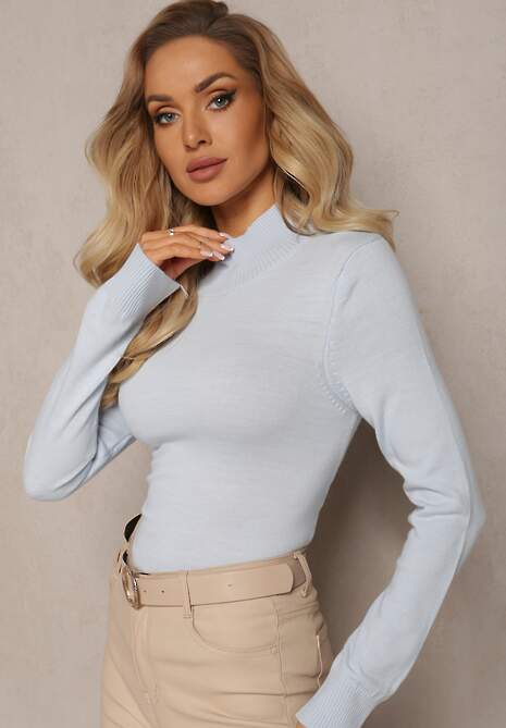 Niebieski Golf z Długim Rękawem Ikava