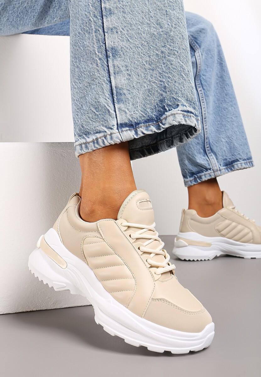 Beżowe Sneakersy Doreania