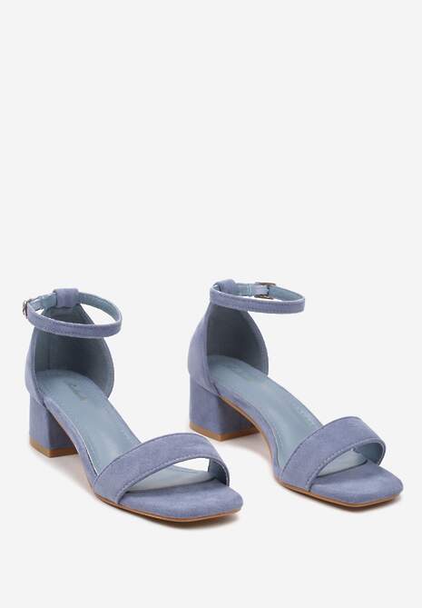 Niebieskie Sandały z Ekozamszu na Klasycznym Słupku Effiba