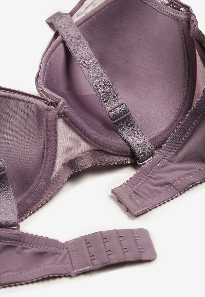 Fioletowy Biustonosz z Koronką Suffa