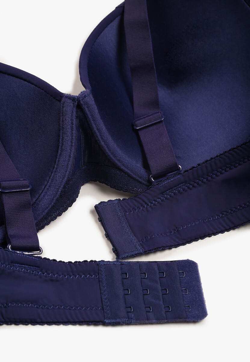 Granatowy Koronkowy Biustonosz Uronia