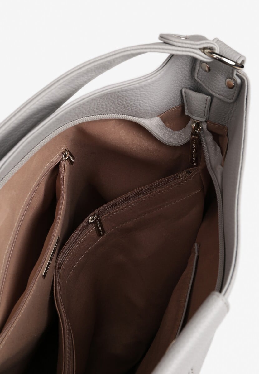 Szara Torebka Hobo z Regulowanym Paskiem Crossbody Tenovesa