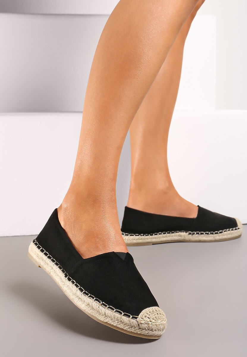 Beżowe Espadryle na Płaskiej Jutowej Podeszwie Lenarssa