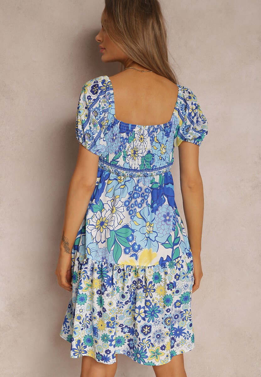 Biało-Niebieska Sukienka Phaenima