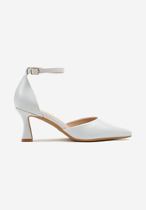 Niebieskie Czółenka Vices na Klepsydrze z Noskiem w Szpic i Klamerką Nusithia