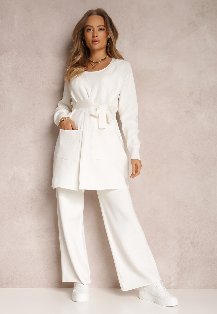 Biały 2-częściowy Komplet z Wiskozy Bonne