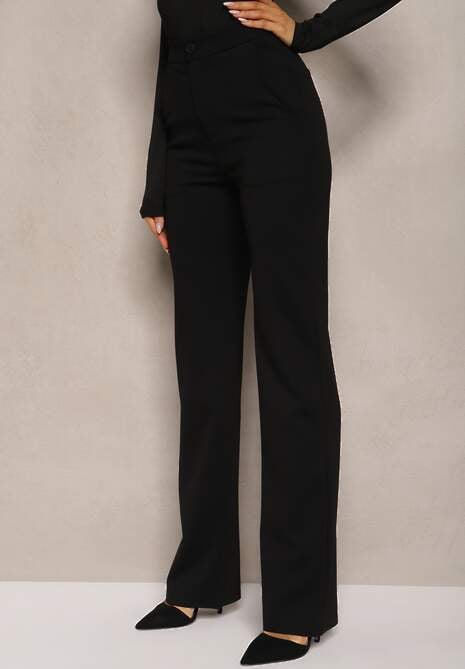 Czarne Spodnie Szerokie Tanora