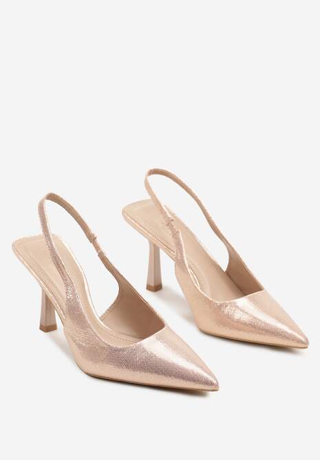 Szampańskie Szpilki Bez Pięty o Klasycznym Fasonie Arnora