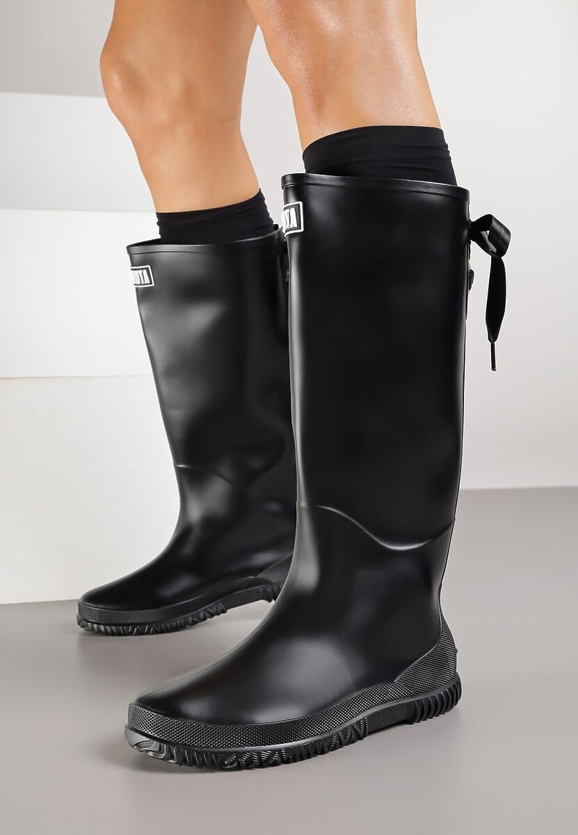 Czarne Kalosze Ozdobione Kokardkami Lorriva