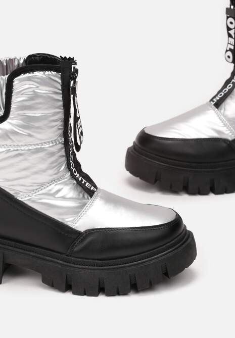 Srebrne Śniegowce na Grubej Podeszwie Rumisa