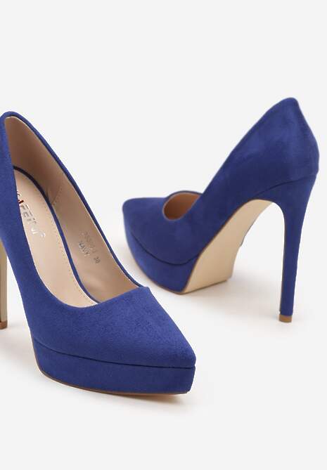 Granatowe Szpilki z Platformą w Klasycznym Stylu Navishia