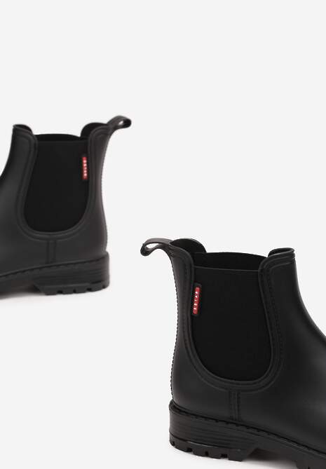 Czarne Kalosze z Elastycznymi Wstawkami Zanara