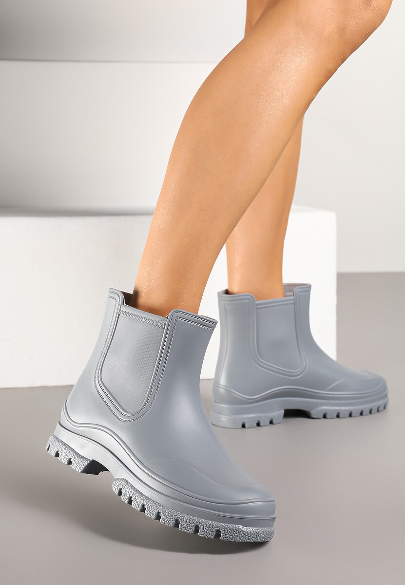 Szare Kalosze w Stylu Sztybletów Aslovia