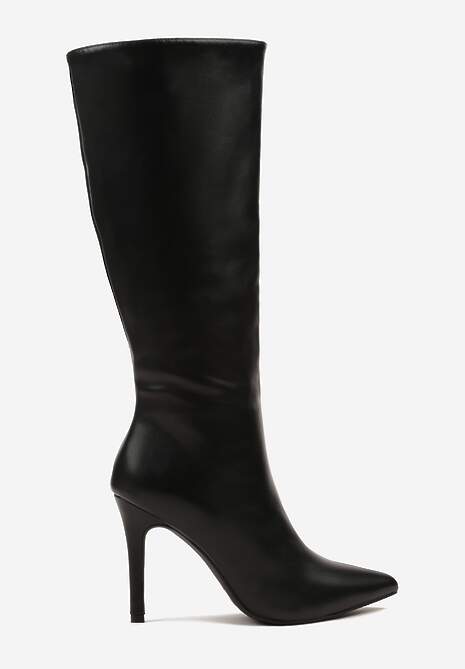 Czarne Klasyczne Kozaki na Szpilce Latiara