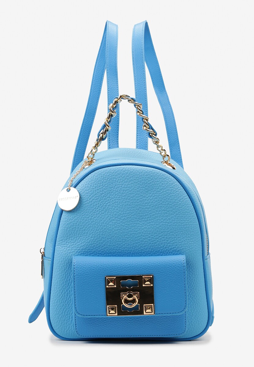 Niebieski Plecak ze Złotymi Wykończeniami i Łańcuchem wokół Rączki Jianula