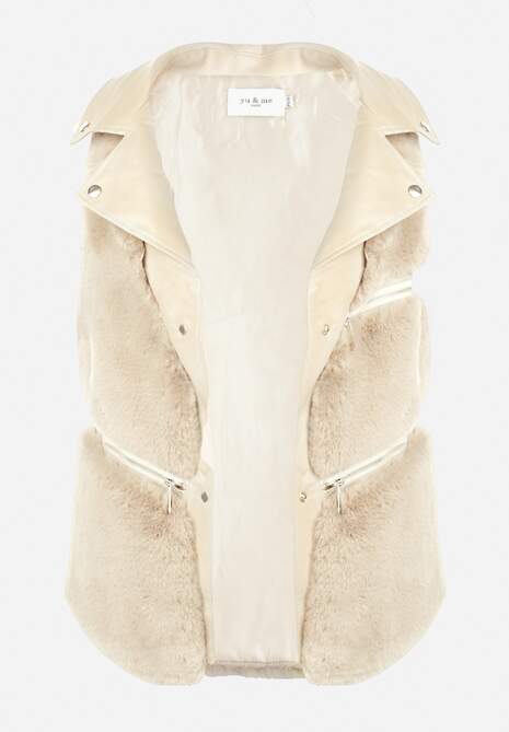 Jasnobeżowa Kamizelka Futrzana Hinlosh