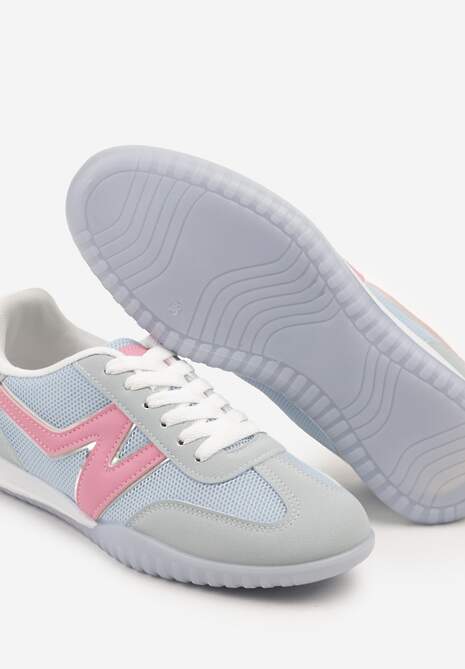 Niebieskie Sneakersy Typu Klasyczne Tenisówki Zdobione Przeszyciami Elanioria