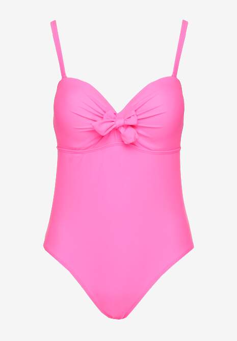 Różowy Strój Kąpielowy z Ozdobnym Wiązaniem Temelea