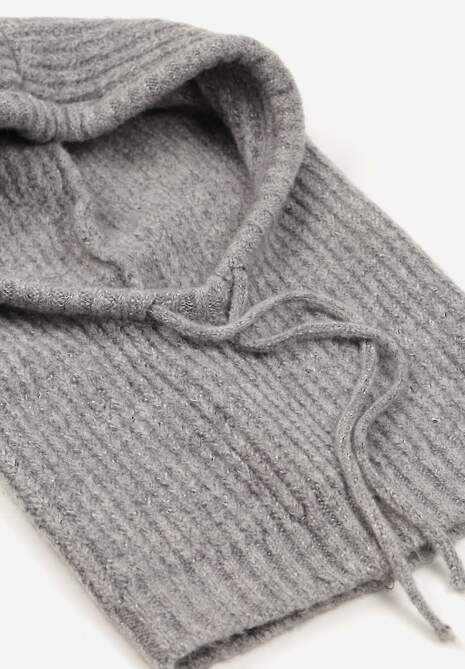 Szara Czapka Balaclava z Wełną i Ściągaczami Linobra